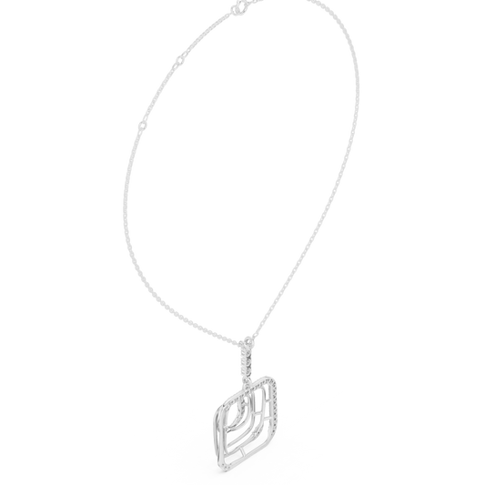 Geometric Diamond Statement Pendant Necklace