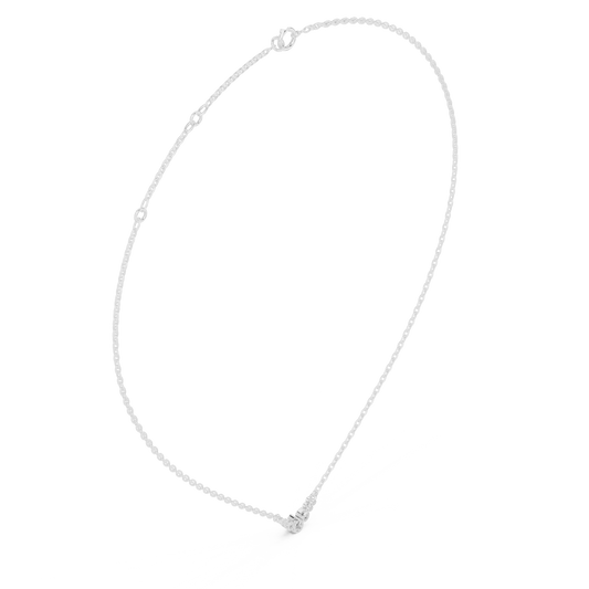 Pear Diamond Halo Tennis Necklace