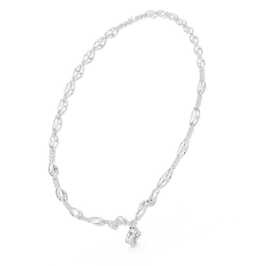 Ornate Diamond Infinity Link Pendant Necklace