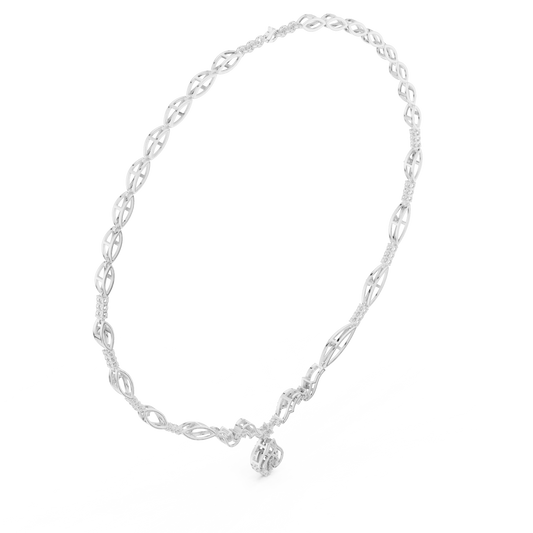 Ornate Diamond Infinity Link Pendant Necklace