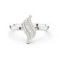 Diamond Leaf Ring with Milgrain Detail