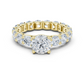 Round Diamond Ring with Shared Prong Eternity Band