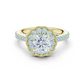 Round Floral Halo Vintage Ring