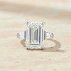 White Gold Emerald Cut Diamond Ring