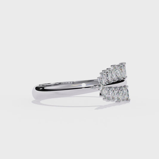 Diamond Feather Ring | Elegant Marquise Statement Band