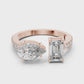 Pear and Emerald Cut Toi et Moi Ring