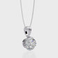 Crown Solitaire Necklace | 6-Prong Round Diamond Pendant