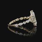 Yellow Gold Marquise Diamond Halo Ring