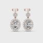 Oval Halo Diamond Drop Earrings