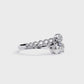 Diamond Crossover Statement Ring | Chain Link & Oval Solitaire Design