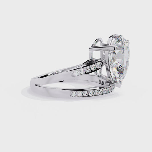 Pear Shaped Elegant Modern Design | Modern Pave Diamond Band