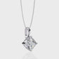 Princess Cut Solitaire Necklace | Square Diamond Pendant for Women