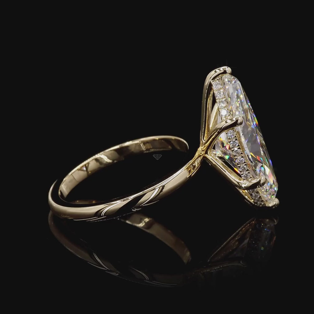 Yellow Gold Marquise Diamond Halo Ring