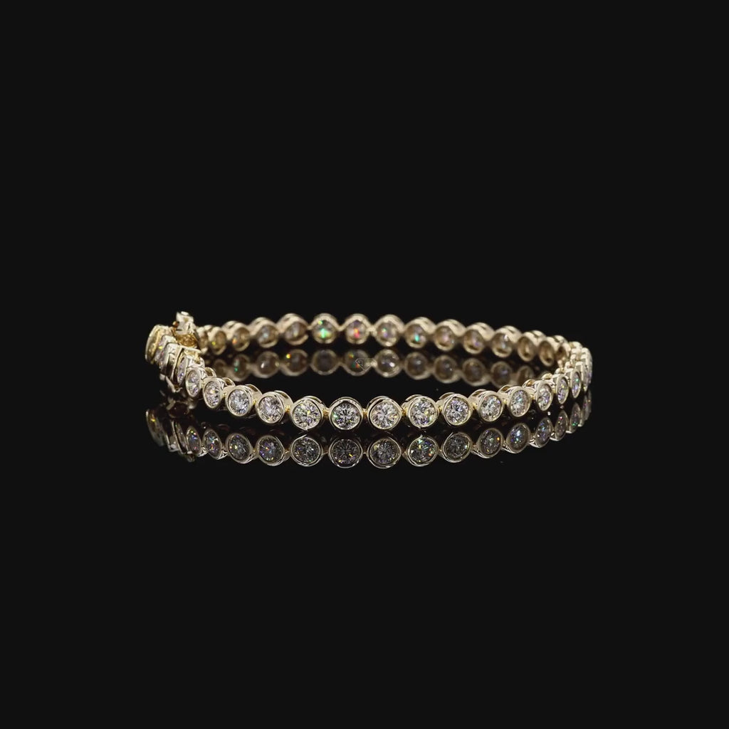 Yellow Gold Round Diamond Bracelet