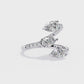 Diamond Serpent Wrap Ring | Modern Three Stone Design