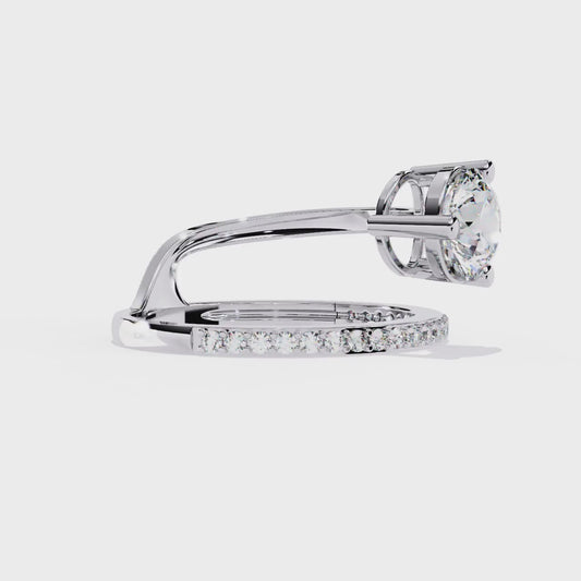 Open Wrap Diamond Ring | Modern Solitaire Engagement Style