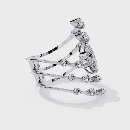 Diamond Vine Wrap Ring | Nature-Inspired Statement Ring