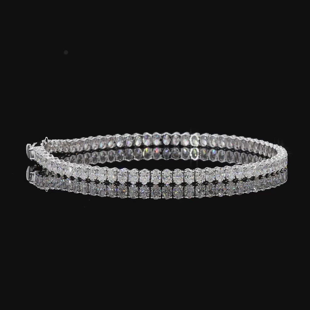 White Gold Oval Diamond Bracelet