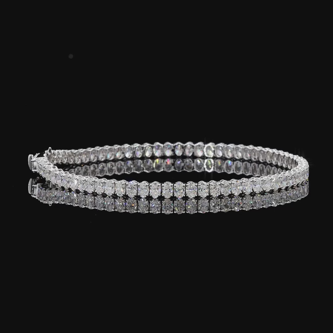 White Gold Oval Diamond Bracelet