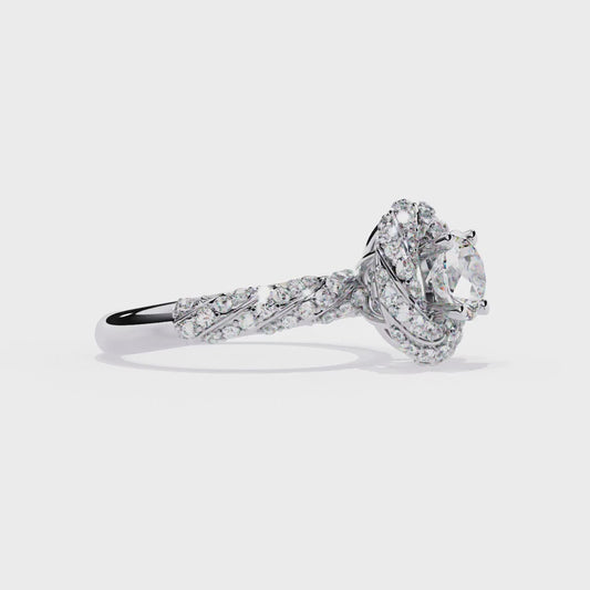 Intricate Halo Diamond Engagement Ring