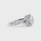 Cushion Cut Butterfly Halo Engagement Ring