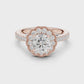 Round Floral Halo Vintage Ring