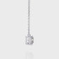 East-West Radiant Cut Solitaire Necklace | Modern Horizontal Pendant