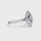 Marquise Diamond Halo Engagement Ring with Infinity Band