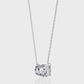 East-West Oval Solitaire Necklace | Modern Floating Pendant
