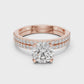 Round Solitaire Pave Diamond Bridal Set