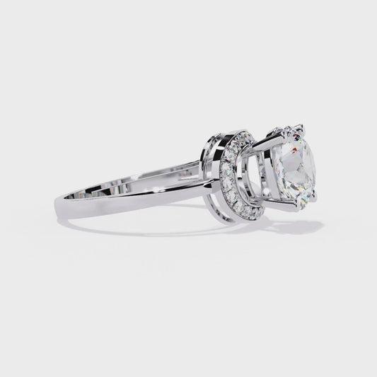 Swirl Split Shank Engagement Ring | Modern Solitaire Design