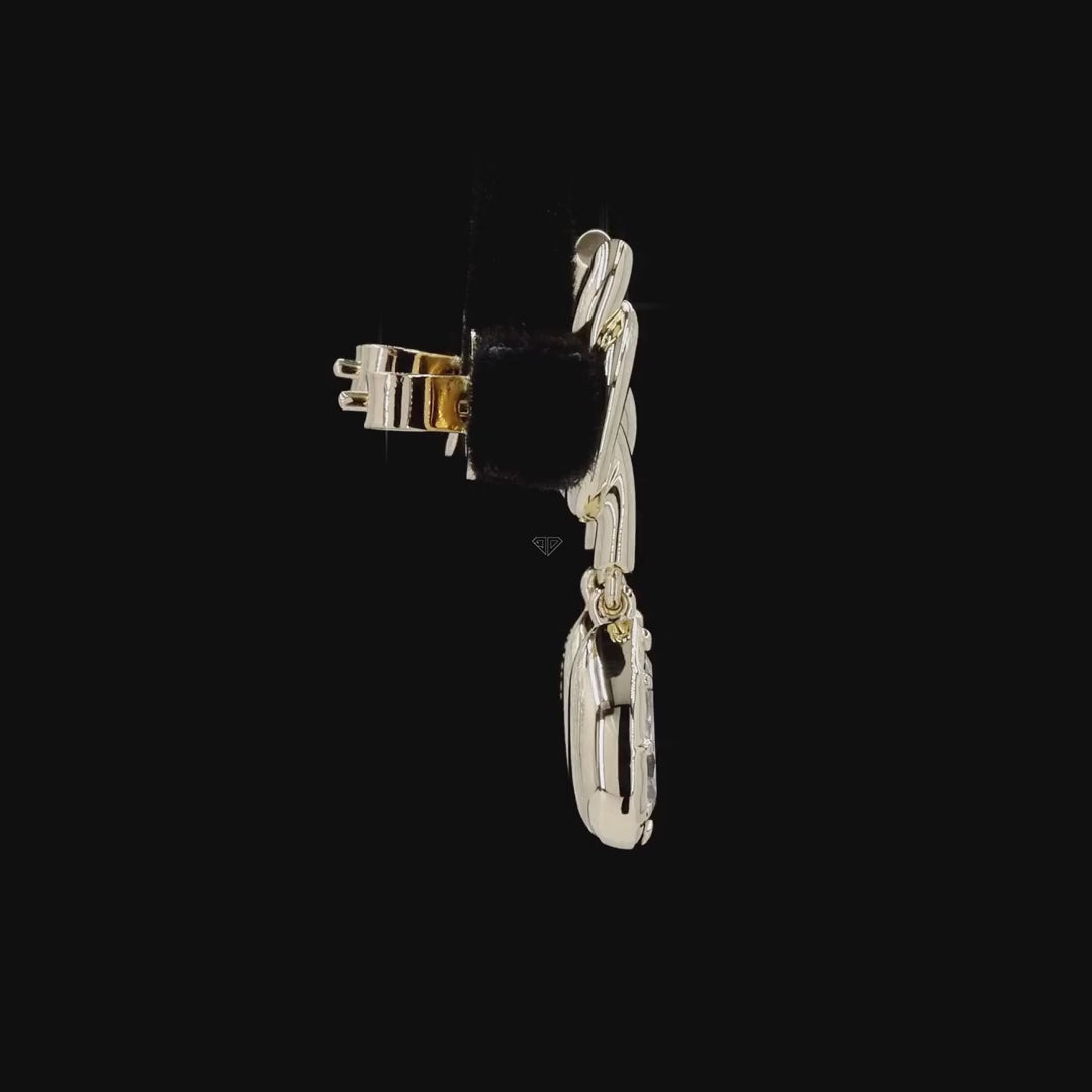 Yellow Gold Pear Diamond Knot Earrings