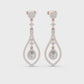 Elegant Pear Halo Teardrop Dangle Earrings