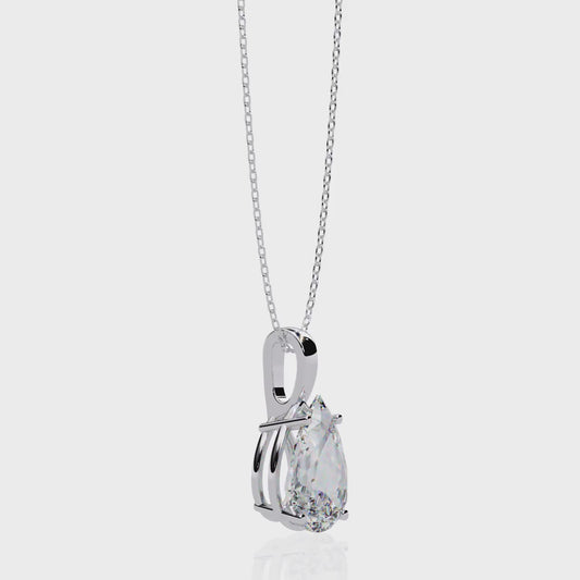 Pear Shaped Solitaire Necklace | Teardrop Diamond Pendant