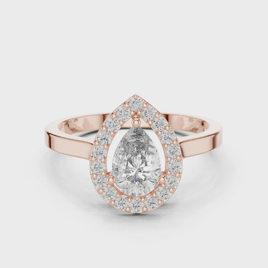 Pear Shaped Floating Halo Ring