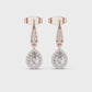 Pear Halo Diamond Dangle Earrings