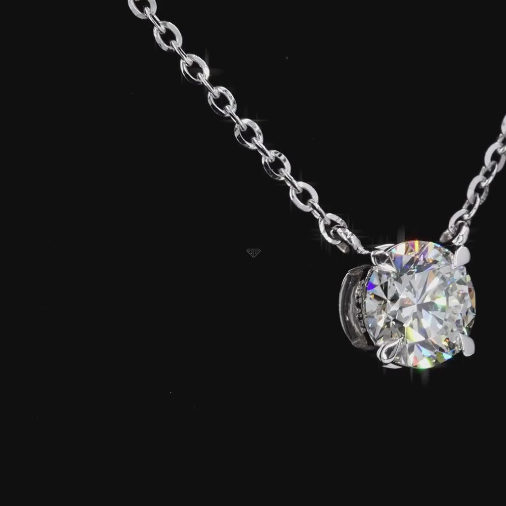 White Gold Round Diamond Pendant
