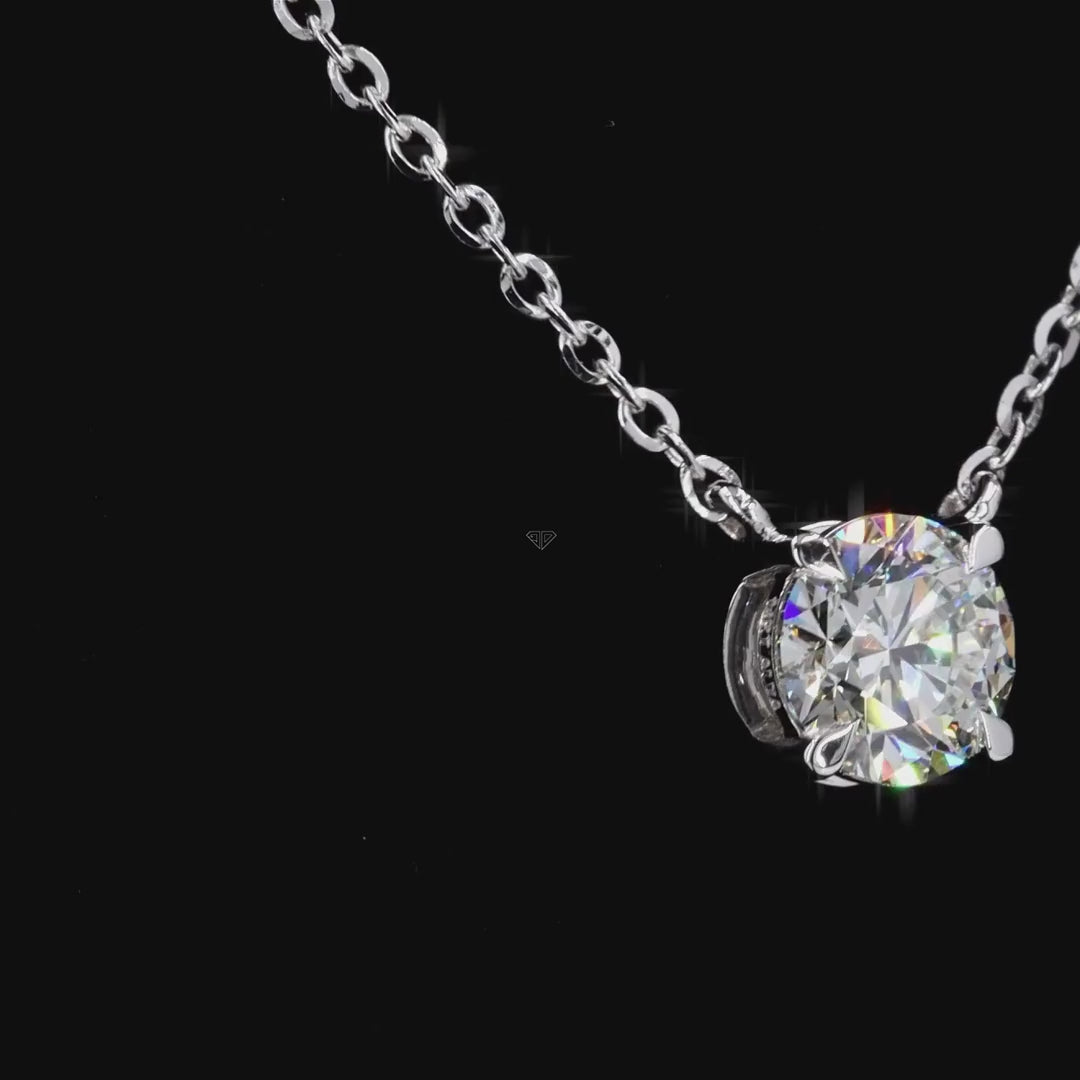 White Gold Round Diamond Pendant