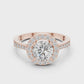 Round Halo Pave Ring