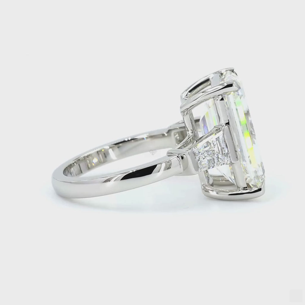 White Gold Emerald Cut Diamond Ring