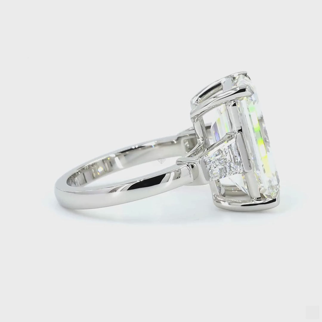 White Gold Emerald Cut Diamond Ring