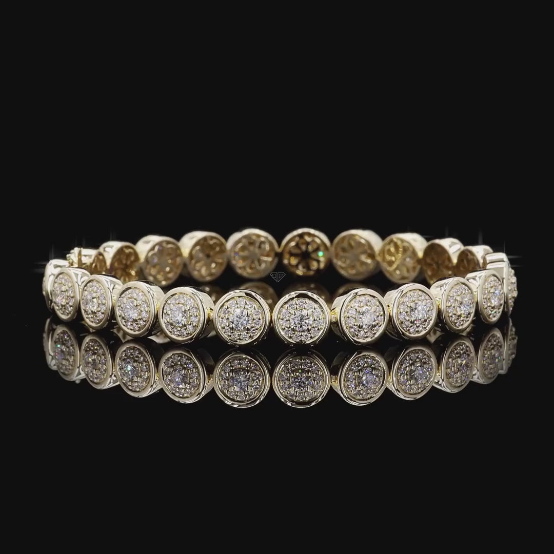 Yellow Gold Round Diamond Bracelet