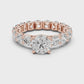 Round Diamond Ring with Shared Prong Eternity Band